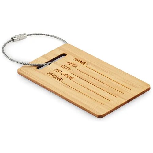 Bamboe bagagelabel Mio hout