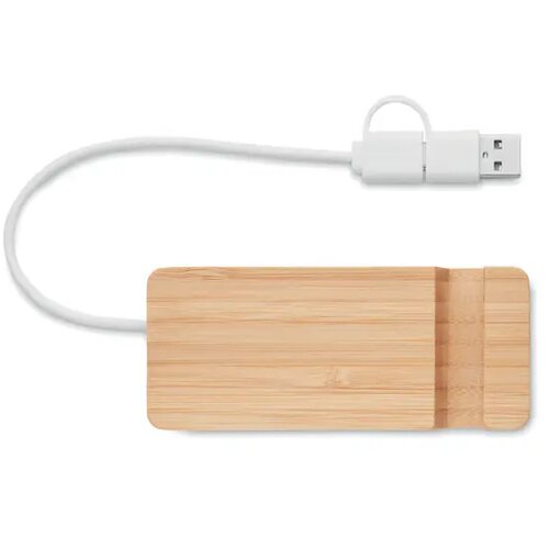 Bamboe usb hub 4 poorten Hubstand hout