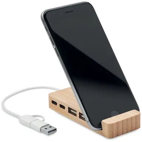Bamboe usb hub 4 poorten Hubstand hout