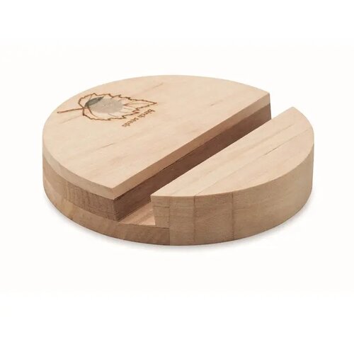 Berkenhouten telefoonhouder Grow round stand hout