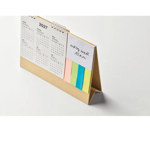 Bureaukalender met memoblok Calendoo beige
