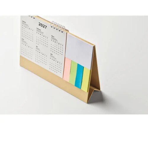 Bureaukalender met memoblok Calendoo beige