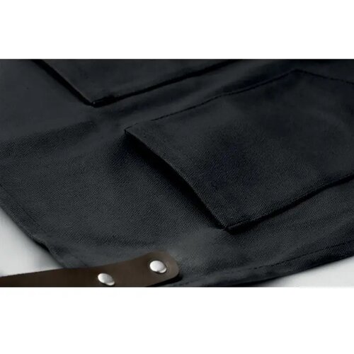 Canvasschort met leren details Chef zwart