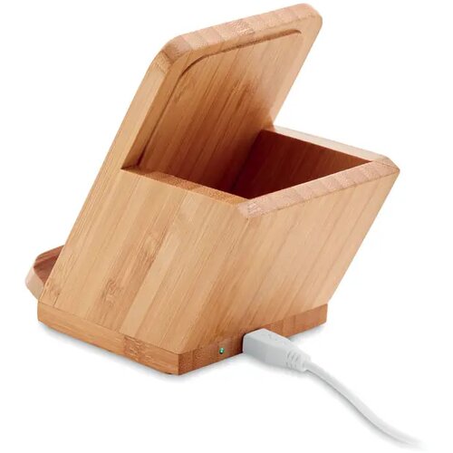 Draadloze oplader pennenhouder Baicoi hout