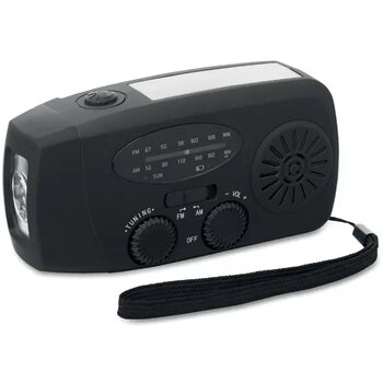 Draagbare radio met led lamp Onda zwart Draagbare radio met led lamp Onda zwart