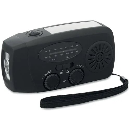 Draagbare radio met led lamp Onda zwart