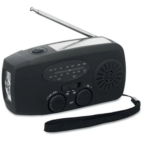 Draagbare radio met led lamp Onda zwart