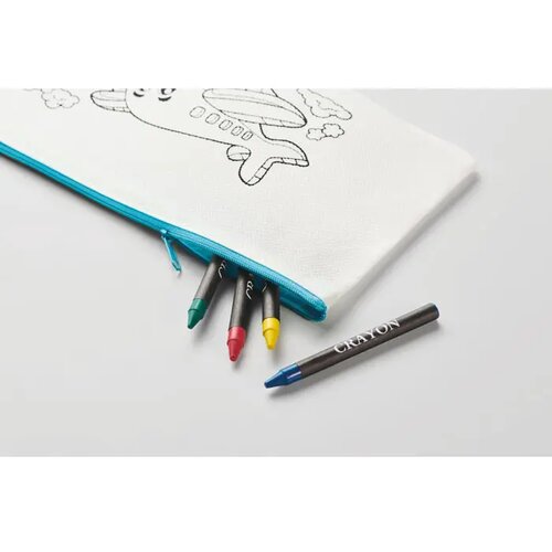 Etui met 4 krijtjes Cray babyblauw