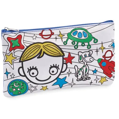 Etui met stiften Kiddo royal blauw