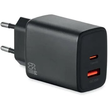 Eu 2-polige wandadapter/lader Exten zwart