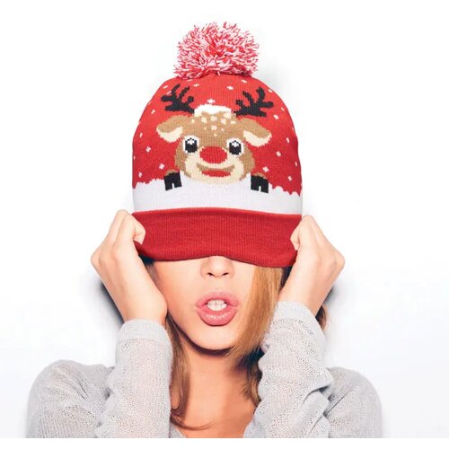 Gebreide kerstmuts Shimas hat rood