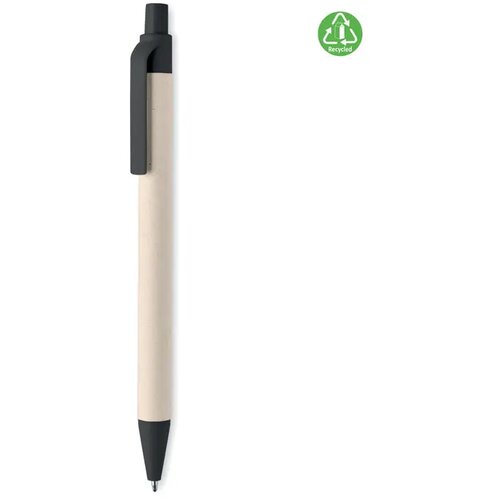 Gerecycled papier/ pla balpen Mito pen zwart