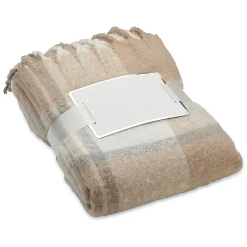 Geruite mohair deken Quet beige