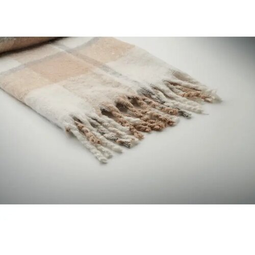 Geruite mohair deken Quet beige