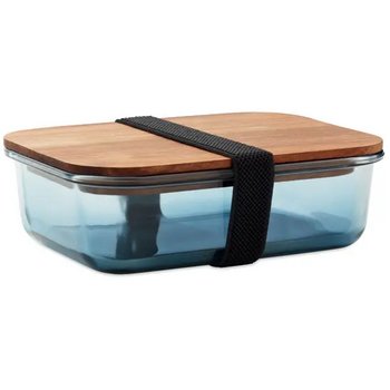 Glazen lunchbox 800ml Vitrio lunch transparant blauw Glazen lunchbox 800ml Vitrio lunch transparant blauw