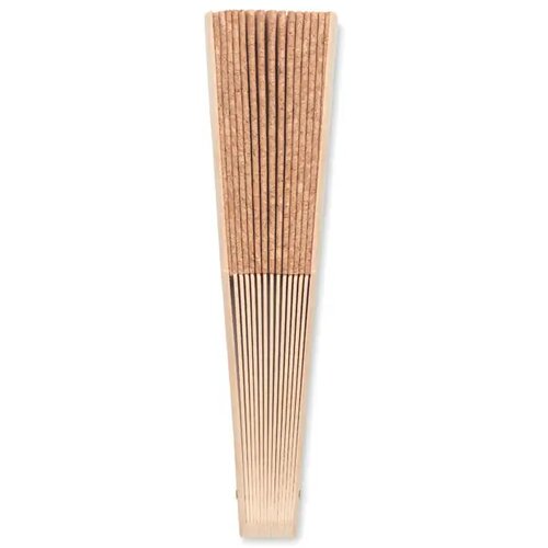 Handwaaier van hout en kurk Fanny cork beige