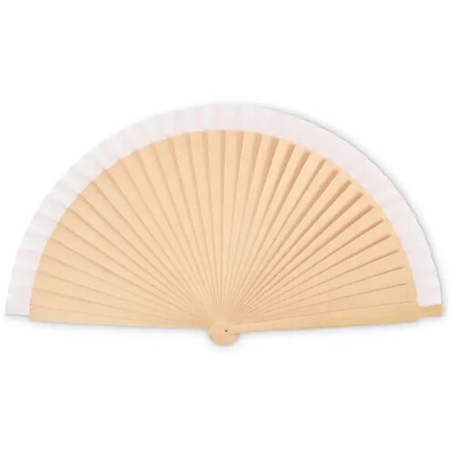 Houten handwaaier Woodfan wit