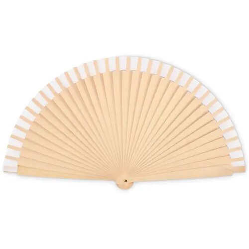 Houten handwaaier Woodfan wit