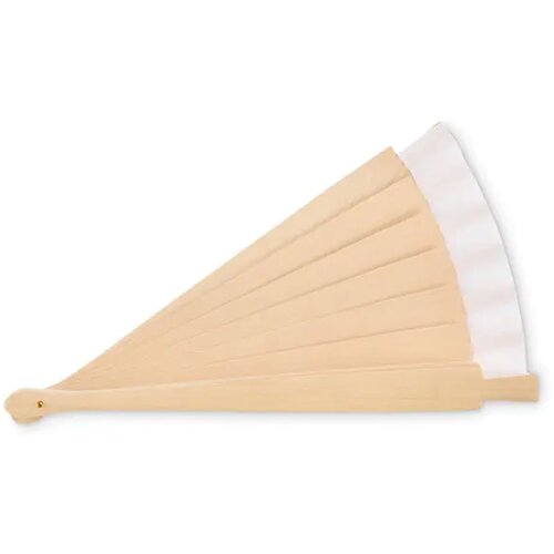 Houten handwaaier Woodfan wit