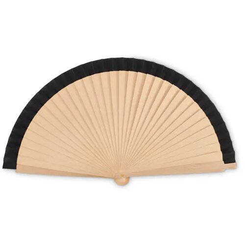 Houten handwaaier Woodfan zwart
