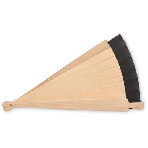 Houten handwaaier Woodfan zwart