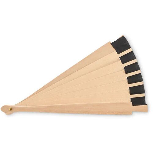 Houten handwaaier Woodfan zwart