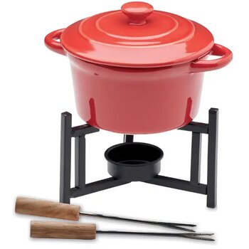 Keramische fondueset 300ml Big kase rood Keramische fondueset 300ml Big kase rood