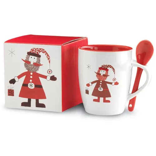 Kerstmok met lepel Claus Veelkleurig 250 ml