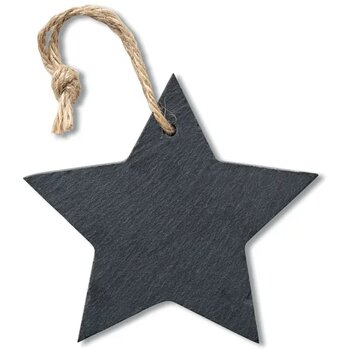 Kerstster hanger van leisteen Slatestar zwart