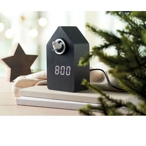 Mdf koekoekswekker Cuckoo bird zwart