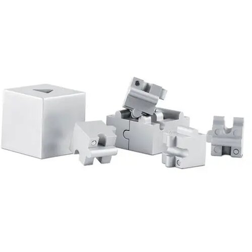 Metalen 3d puzzel Kubzle mat zilver