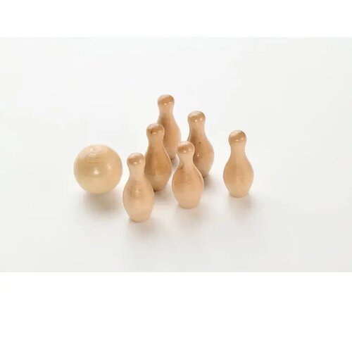 Mini dennenhouten bowling set Bolito hout