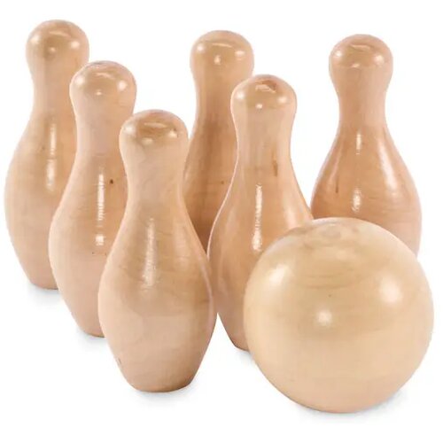 Mini dennenhouten bowling set Bolito hout