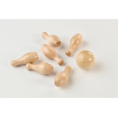 Mini dennenhouten bowling set Bolito hout