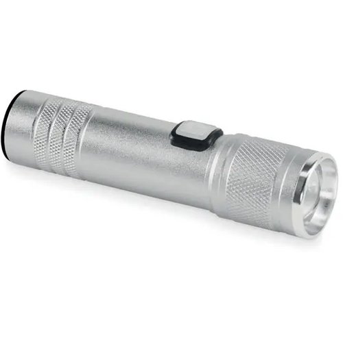 Oplaadbare cob zaklamp Flashra mat zilver