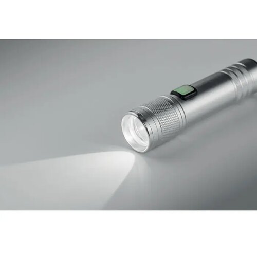 Oplaadbare cob zaklamp Flashra Zilver