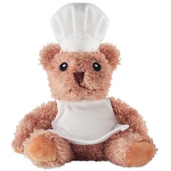 Pluche teddybeer chef-kok Teddchef wit Pluche teddybeer chef-kok Teddchef wit