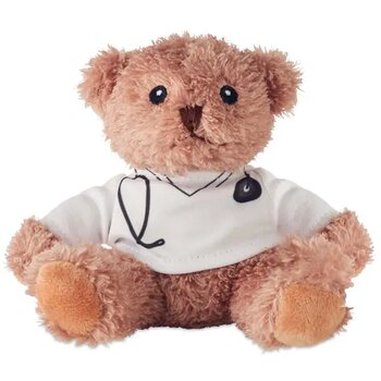 Pluche teddybeer dokter Doc wit Pluche teddybeer dokter Doc wit