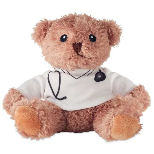 Pluche teddybeer dokter Doc wit