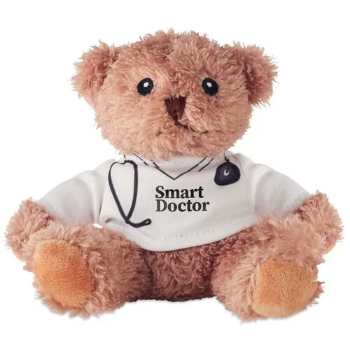 Pluche teddybeer dokter Doc wit