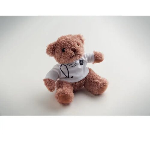 Pluche teddybeer dokter Doc wit