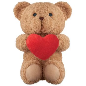 Pluche teddybeer met hart 23cm Snuggle rood