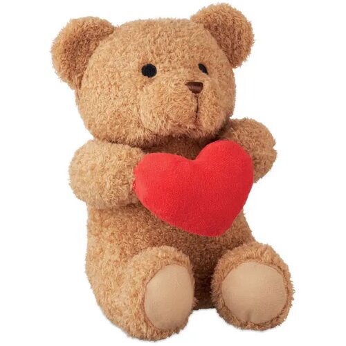Pluche teddybeer met hart 23cm Snuggle rood