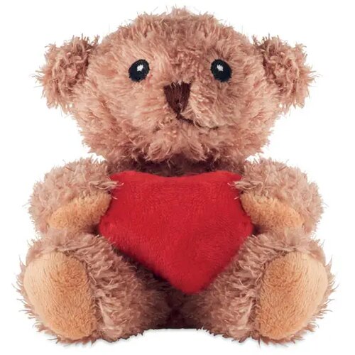 Pluche teddybeer met hart Cuddle rood