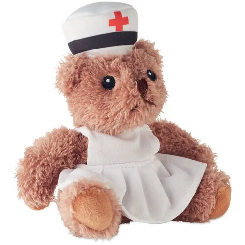 Pluche teddybeer verpleegster Nurse wit