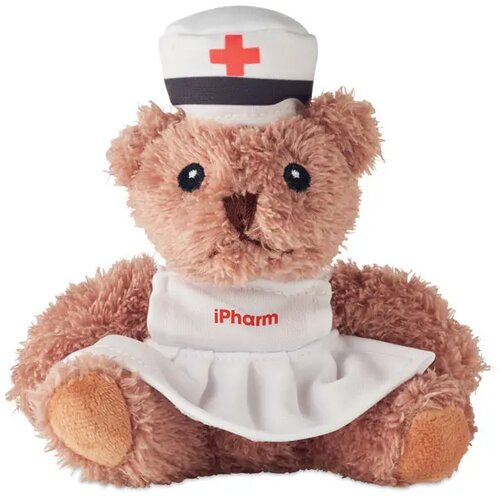 Pluche teddybeer verpleegster Nurse wit