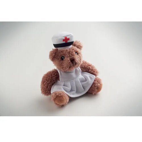 Pluche teddybeer verpleegster Nurse wit