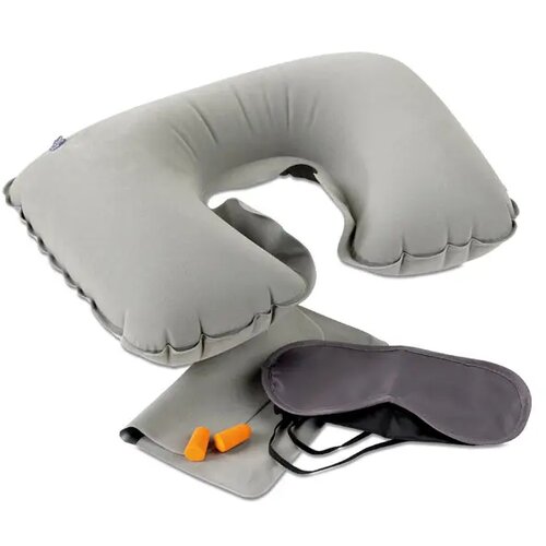 Reisset met kussen en masker Travelplus grijs
