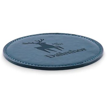 Ronde onderzetter in pu Posa marineblauw Ronde onderzetter in pu Posa marineblauw
