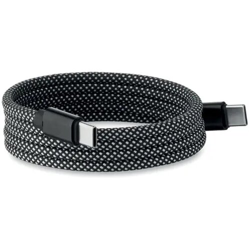 Rpet magnetische kabel Braid wit/zwart